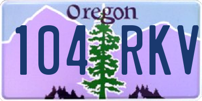OR license plate 104RKV