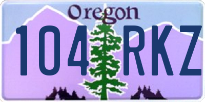 OR license plate 104RKZ
