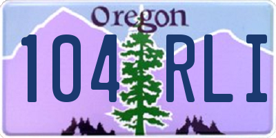 OR license plate 104RLI