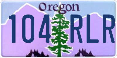 OR license plate 104RLR