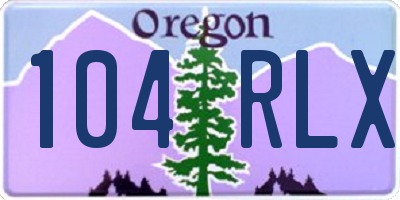 OR license plate 104RLX