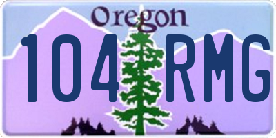 OR license plate 104RMG
