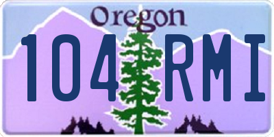 OR license plate 104RMI