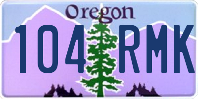 OR license plate 104RMK