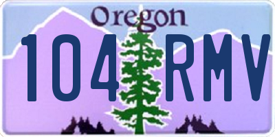 OR license plate 104RMV