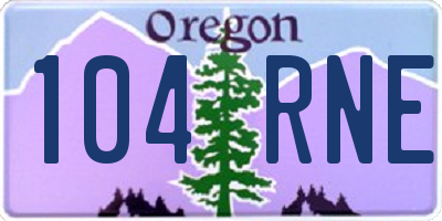 OR license plate 104RNE