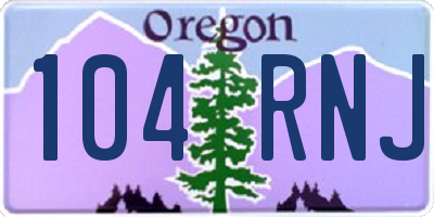 OR license plate 104RNJ