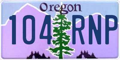 OR license plate 104RNP