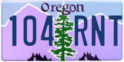 OR license plate 104RNT