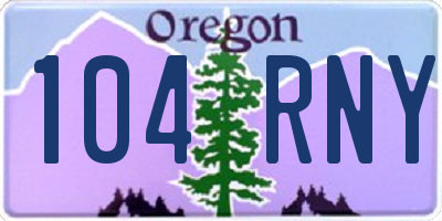 OR license plate 104RNY