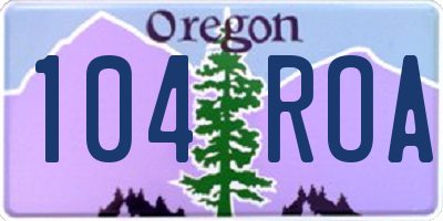 OR license plate 104ROA