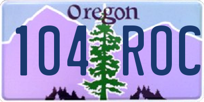 OR license plate 104ROC