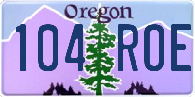 OR license plate 104ROE