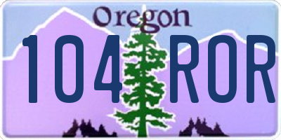 OR license plate 104ROR