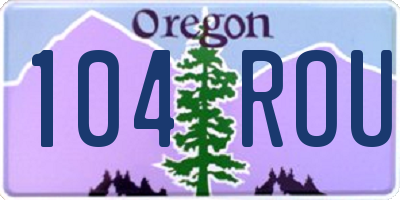 OR license plate 104ROU
