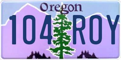 OR license plate 104ROY