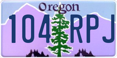 OR license plate 104RPJ