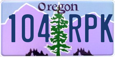 OR license plate 104RPK