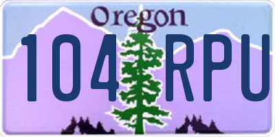 OR license plate 104RPU