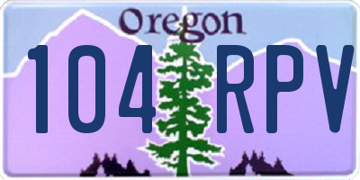 OR license plate 104RPV