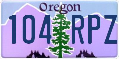 OR license plate 104RPZ