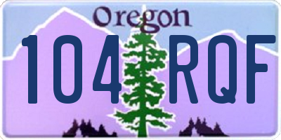 OR license plate 104RQF