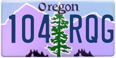 OR license plate 104RQG