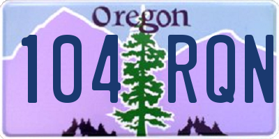 OR license plate 104RQN