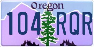 OR license plate 104RQR