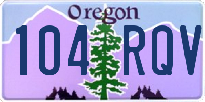 OR license plate 104RQV