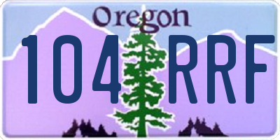 OR license plate 104RRF