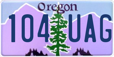 OR license plate 104UAG
