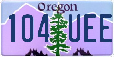 OR license plate 104UEE