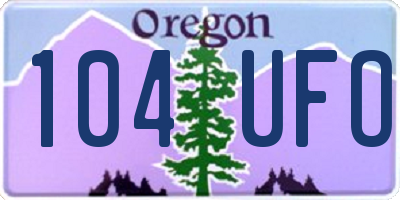 OR license plate 104UFO