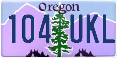 OR license plate 104UKL