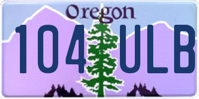 OR license plate 104ULB