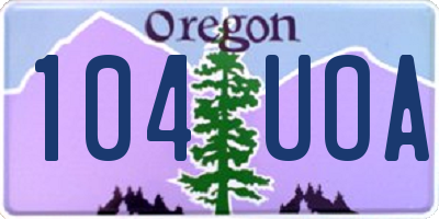 OR license plate 104UOA