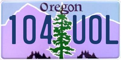 OR license plate 104UOL