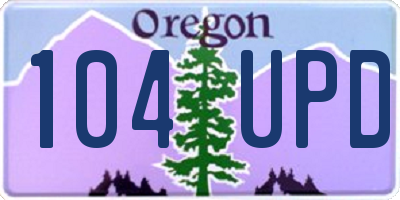 OR license plate 104UPD