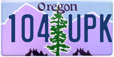 OR license plate 104UPK