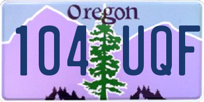 OR license plate 104UQF