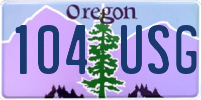 OR license plate 104USG