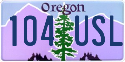 OR license plate 104USL