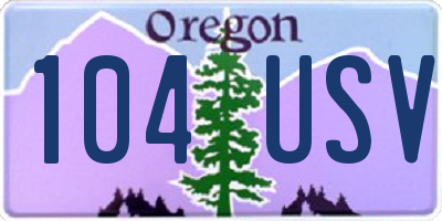 OR license plate 104USV