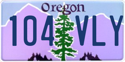 OR license plate 104VLY