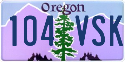 OR license plate 104VSK