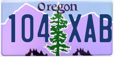 OR license plate 104XAB