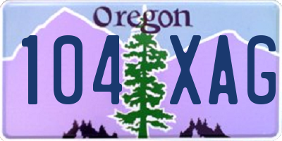 OR license plate 104XAG