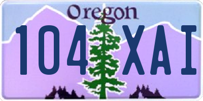 OR license plate 104XAI