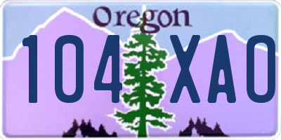 OR license plate 104XAO
